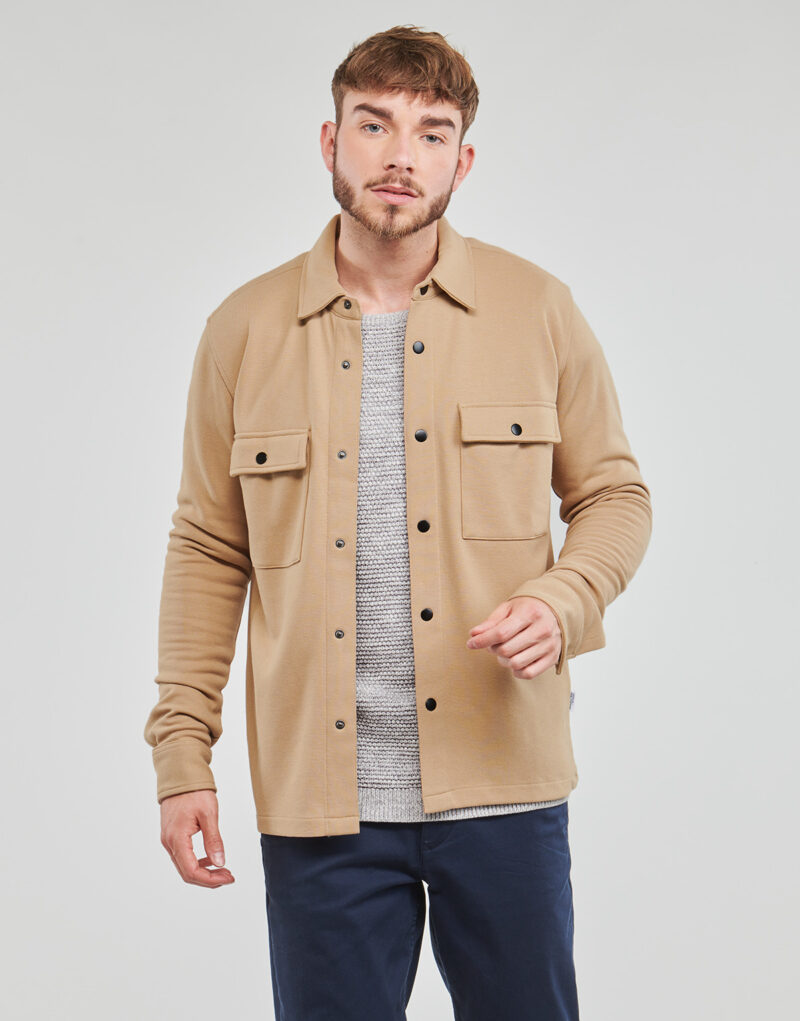 Selected SLHJACKIE SWEAT JACKET Beige Men's Jackets - 2