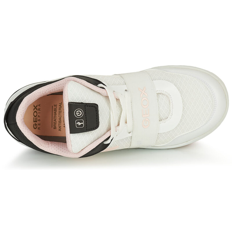 Geox J XLED G. A - Baskets enfant blanches MESH+ECOP BOTT - 6