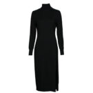 Dress MICHAEL Michael Kors TURTLE NK SLIT MIDI DRS Nero Abiti Lunghi Donna - 1