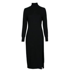 Abito   MICHAEL Michael Kors  TURTLE NK SLIT MIDI DRS  Nero -   Abiti Lunghi Donna