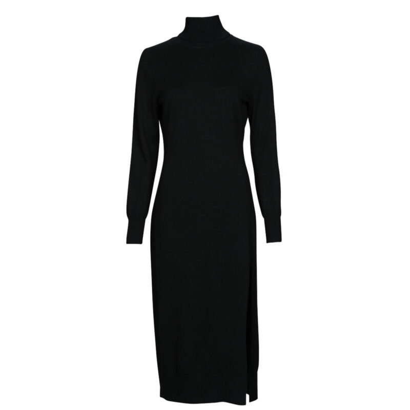 Dress MICHAEL Michael Kors TURTLE NK SLIT MIDI DRS Nero Abiti Lunghi Donna - 1