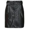 Jupes courtes Vila VICHOOSY HW COATED SKIRT Noir Jupes courtes Femme