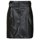 Jupe courte enduite Vila VICHOOSY HW noire pour femme - 1