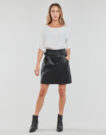 Jupe courte enduite Vila VICHOOSY HW noire pour femme - 2