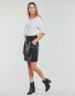 Jupe courte enduite Vila VICHOOSY HW noire pour femme - 3