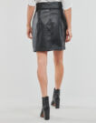 Jupe courte enduite Vila VICHOOSY HW noire pour femme - 4