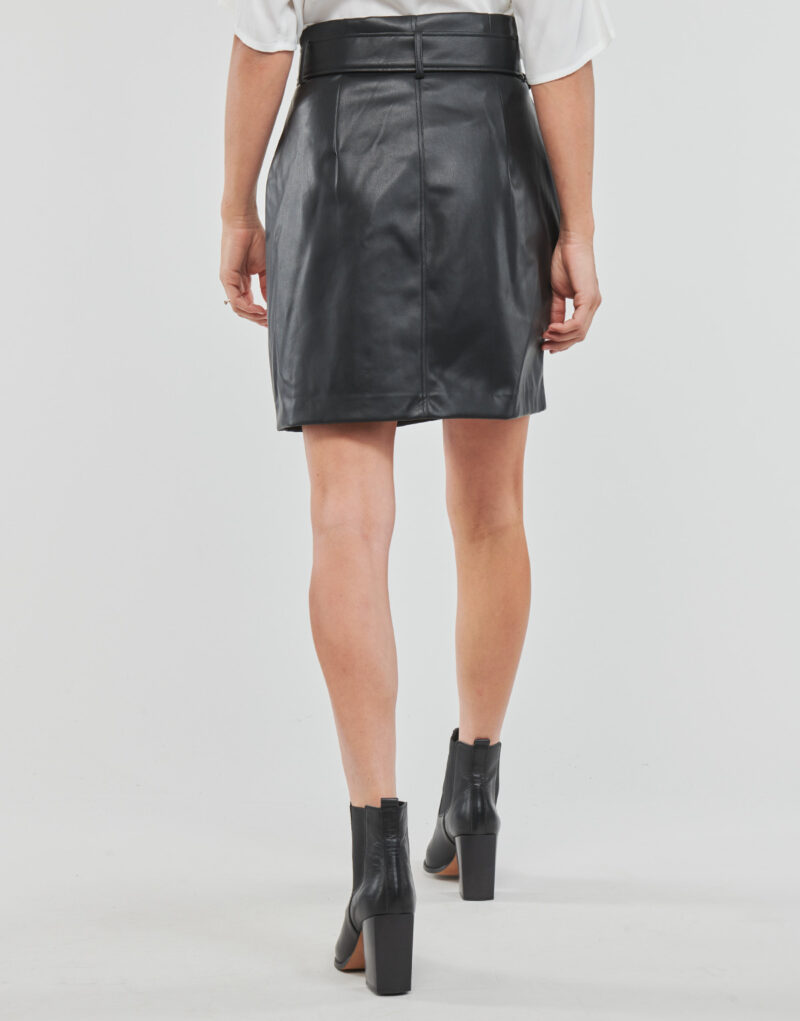 Jupe courte enduite Vila VICHOOSY HW noire pour femme - 4