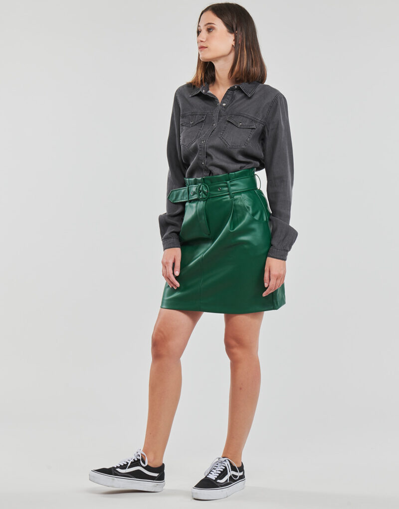Jupe courte enduite Vila VICHOOSY HW verte pour femme - 3