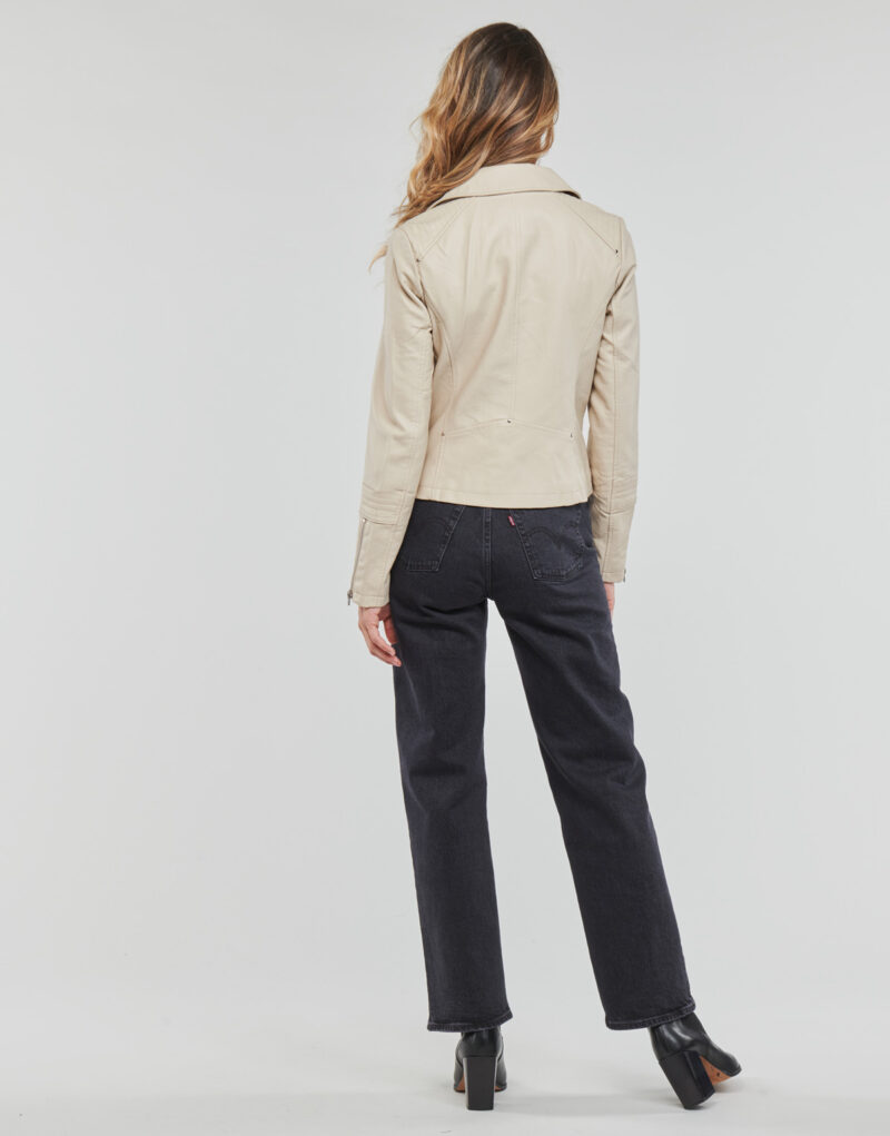 Giacca in pelle Only ONLGEMMA FAUX LEATHER BIKER OTW NOOS Beige Giacche in pelle Donna - 4