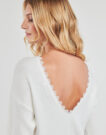 Pull  Molly Bracken Pulls blancs pour femmes E1601AH - 5