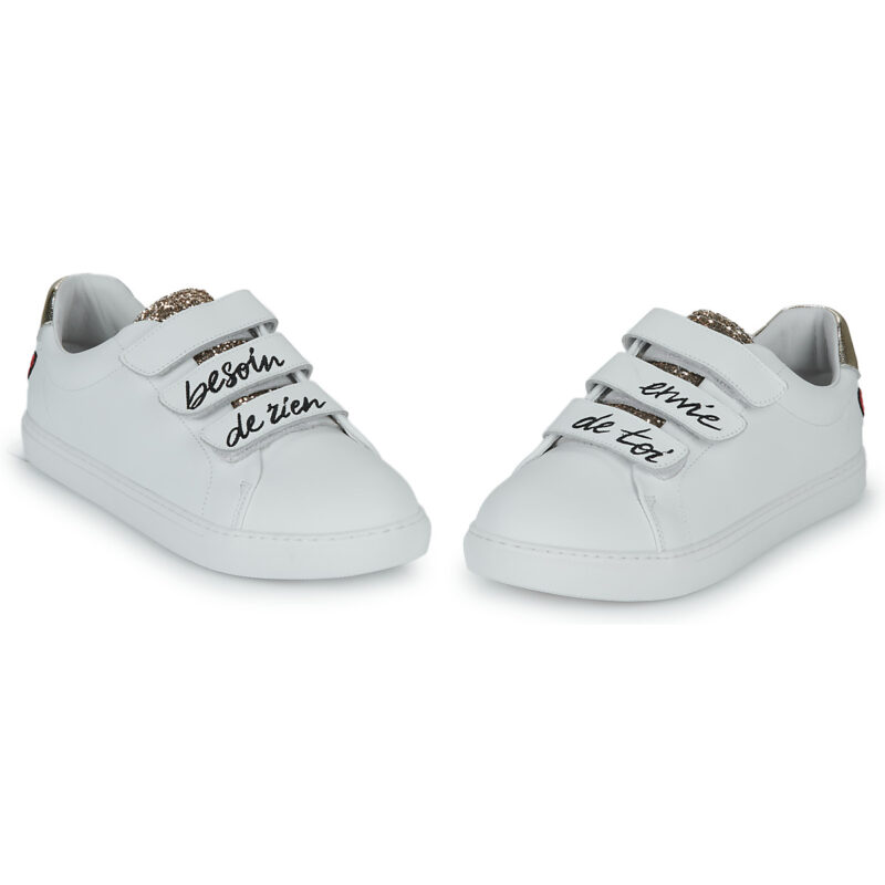 Bons baisers de Paname EDITH BESOIN DE RIEN ENVIE DE TOI Blanco Zapatillas bajas Mujer - 6