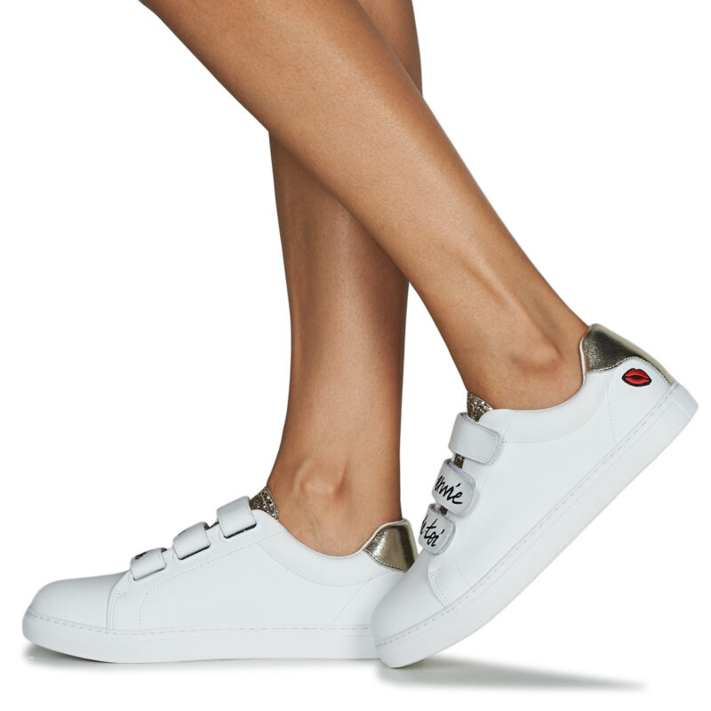 Bons baisers de Paname EDITH BESOIN DE RIEN ENVIE DE TOI Blanco Zapatillas bajas Mujer - 8
