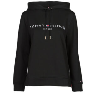 Felpe con cappuccio  Tommy Hilfiger  HERITAGE HILFIGER HOODIE LS  Nero -  Felpe con cappuccio Abbigliamento Donna