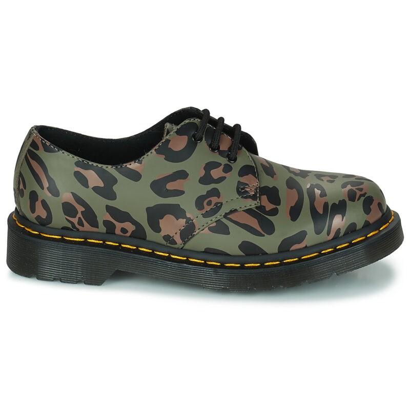 Dr. Martens 1461 Smooth Distorted Leopard Kaki Stivaletti Donna - 2