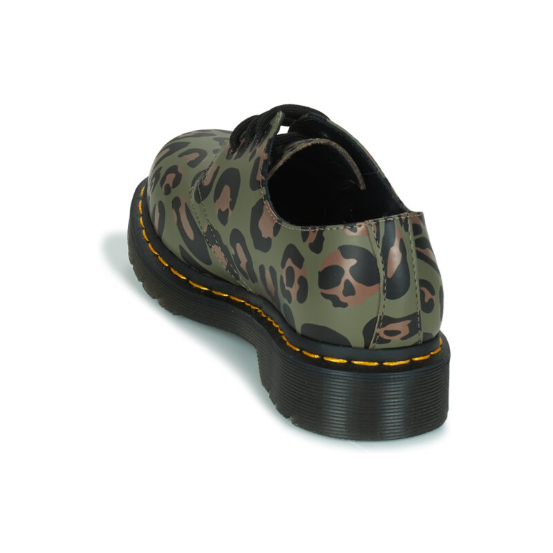 Dr. Martens 1461 Smooth Distorted Leopard Kaki Stivaletti Donna - 5