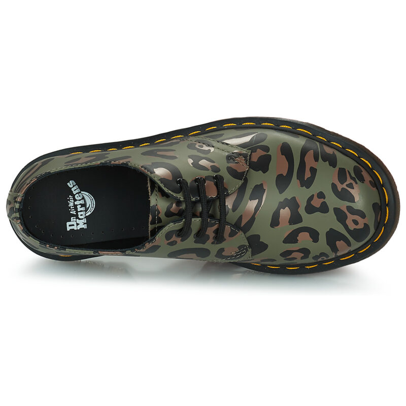 Dr. Martens 1461 Smooth Distorted Leopard Kaki Stivaletti Donna - 6