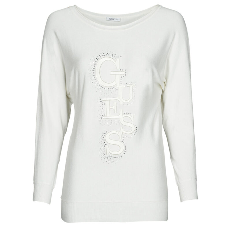 Pull  Guess AMELPulls femme beiges &agrave; manches chauve-souris IE - 1