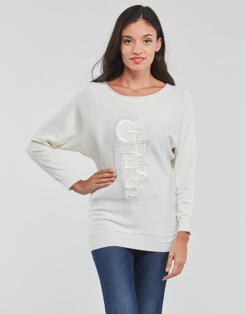 Pull  Guess AMELPulls femme beiges &agrave; manches chauve-souris IE - 2