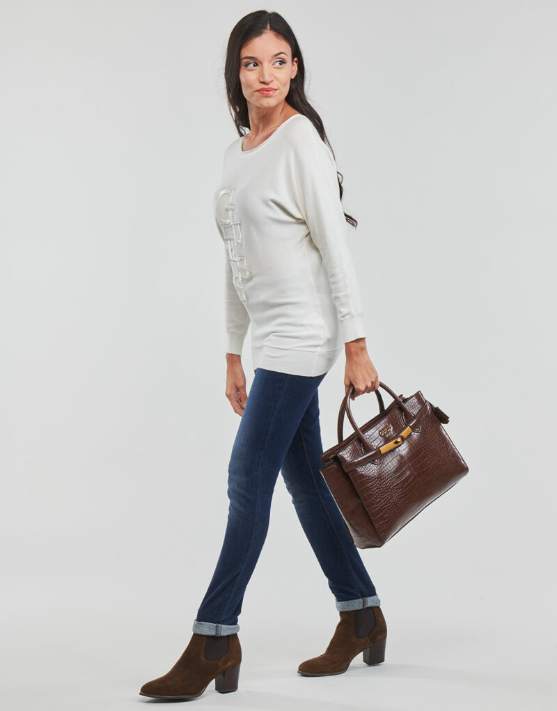 Pull  Guess AMELPulls femme beiges &agrave; manches chauve-souris IE - 3