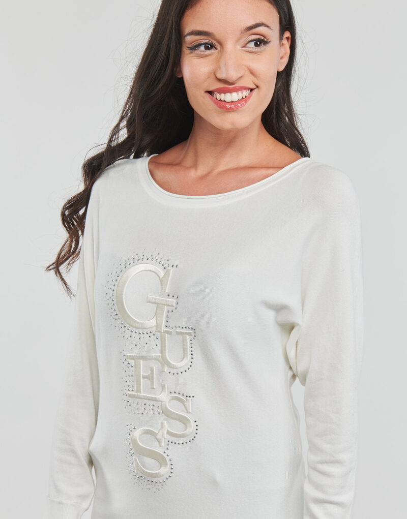 Pull  Guess AMELPulls femme beiges &agrave; manches chauve-souris IE - 5