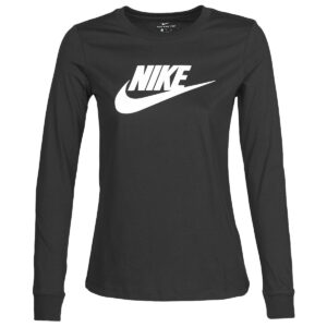 T-shirts a maniche lunghe  Nike  W NSW TEE ESSNTL LS ICON FTR  Nero -  T-shirts a maniche lunghe Donna