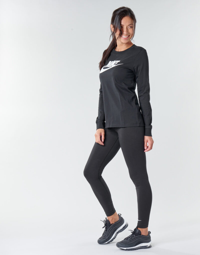 Camisetas de manga larga Nike W NSW TEE ESSNTL LS ICON FTR negras para mujer - 3