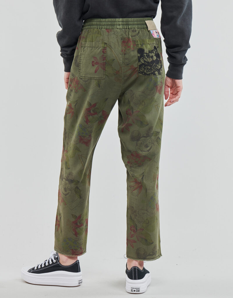 Pantalones fluidos / Pantalones bombachos Desigual PANT_MICKEY CAMO FLOWERS Kaki Pantalones fluidos / Pantalones bombachos Mujer - 4