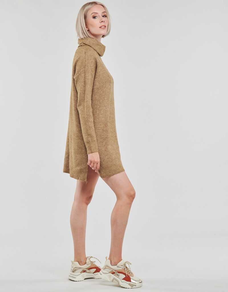 Abito corto  Vila  VICILIA ROLLNECK L/S KNIT TUNIC/SU  Beige Abiti corti Donna - 3
