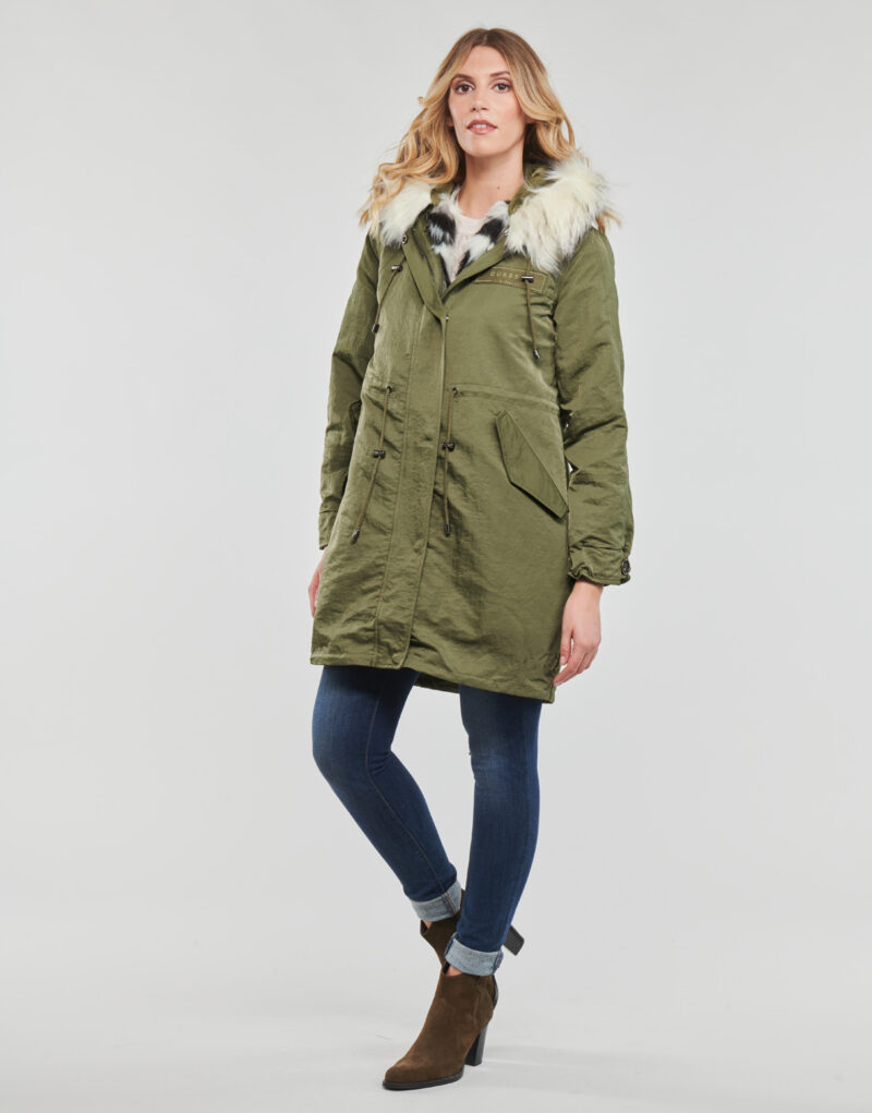 Parka Guess LENA PARKA Khaki Parka Women - 3