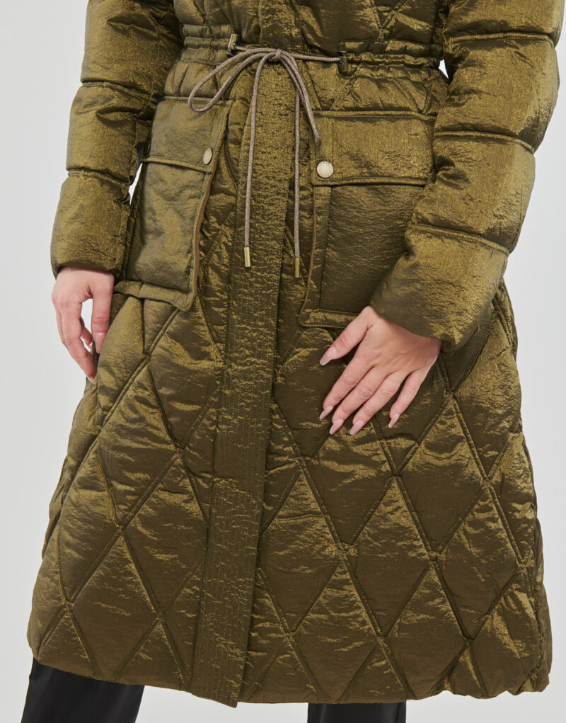 Piumino Guess LUCILLE JACKET Kaki Piumini Donna - 5