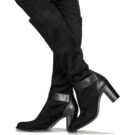 Otess / Zoï  12520-LICRA-ANIL-NOIR  Nero -  Stivali con tacco  Donna - 8