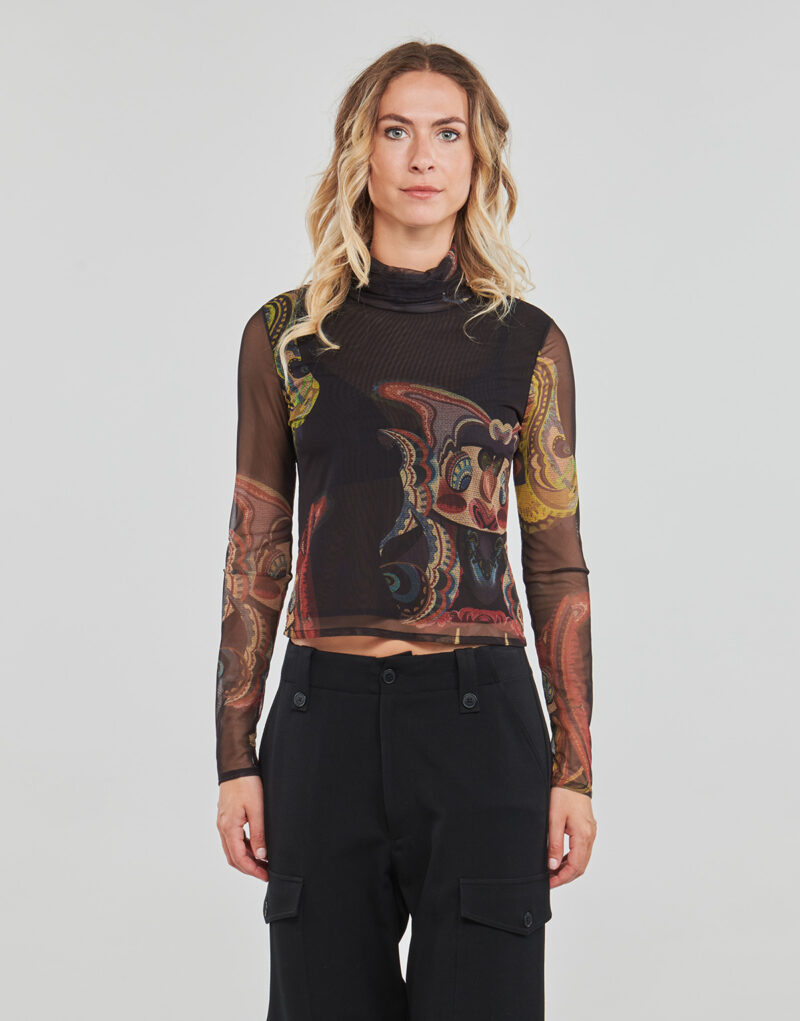 T-shirts a maniche lunghe Desigual FRIENDS Nero T-shirts a maniche lunghe Donna - 2