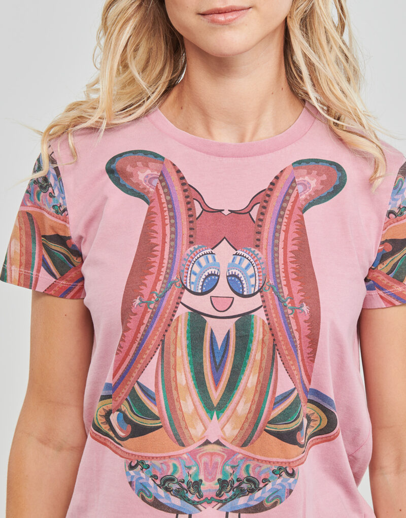 T-shirt Desigual FLOWER Rosa T-shirt maniche corte Donna - 5