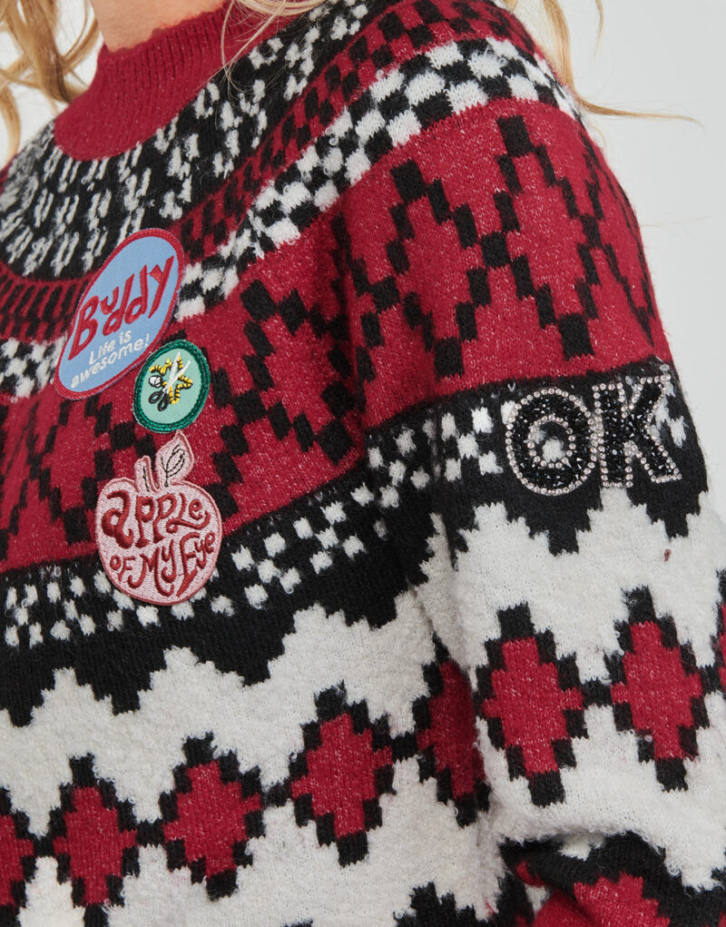 Maglione Desigual BUDDY Rosso Maglioni Donna - 5
