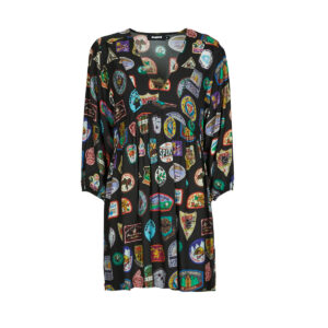 Abito corto  Desigual  STAMP  Nero -  Abiti corti Donna