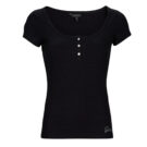 T-Shirt Guess ES SS KARLEE JEWEL BTN HENLEY Nero T-shirt maniche corte Donna - 1