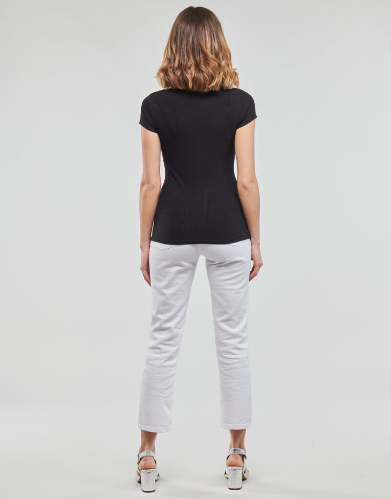T-Shirt Guess ES SS KARLEE JEWEL BTN HENLEY Nero T-shirt maniche corte Donna - 4