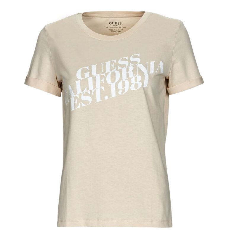 T-Shirt Guess SS CN AURELIA TEE Beige T-shirt maniche corte Donna - 1