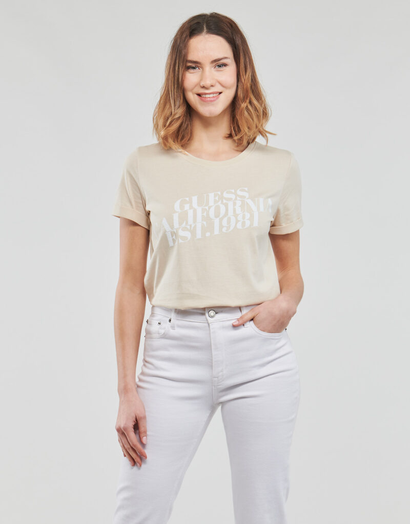 T-Shirt Guess SS CN AURELIA TEE Beige T-shirt maniche corte Donna - 2