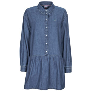 Abito corto  Tommy Jeans  TJW CHAMBRAY SHIRT DRESS  Blu -  Abiti corti Donna