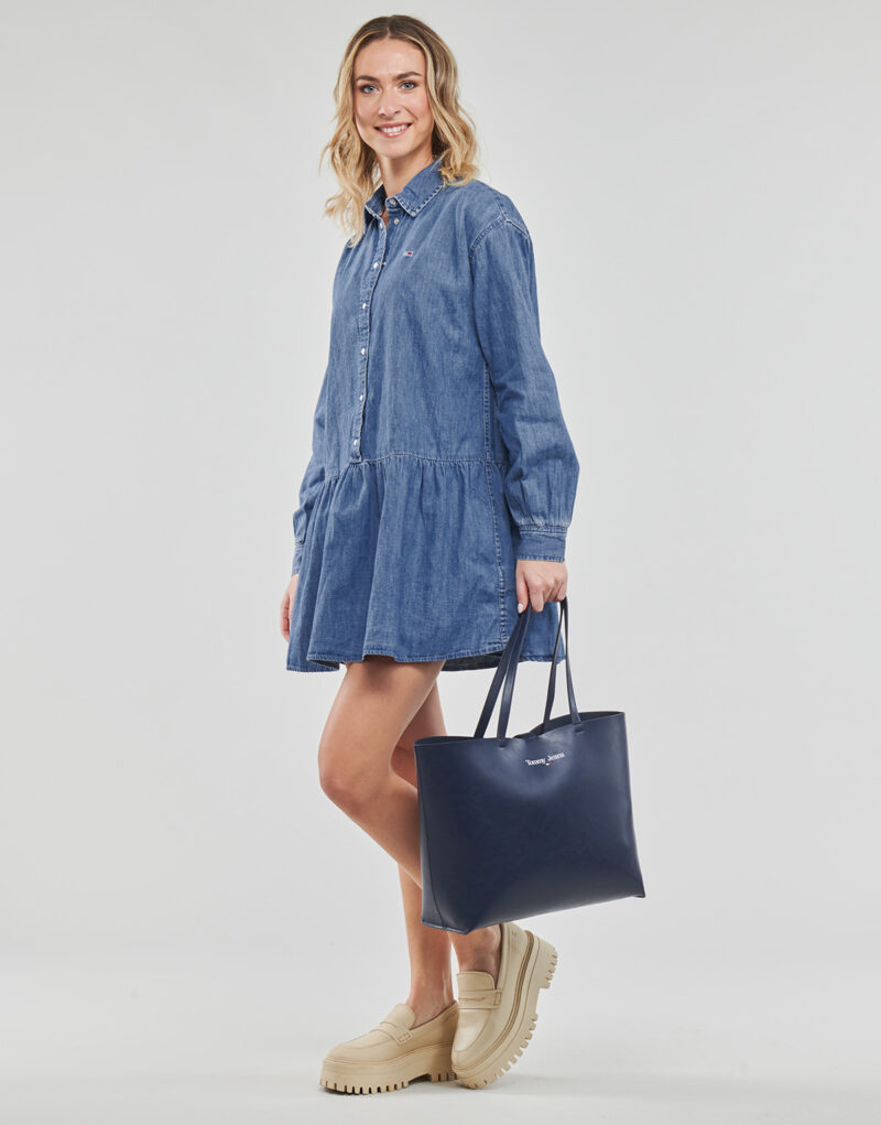 Tommy Jeans TJW CHAMBRAY SHIRT DRESS Blue Short Dresses Women - 3
