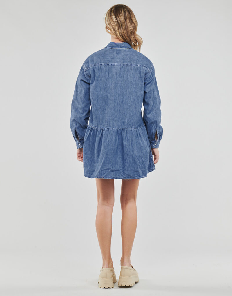 Tommy Jeans TJW CHAMBRAY SHIRT DRESS Blue Short Dresses Women - 4