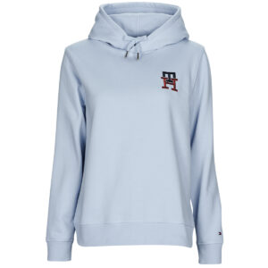 Felpe con cappuccio  Tommy Hilfiger  REG MONOGRAM EMB HOODIE  Blu -  Felpe con cappuccio Abbigliamento Donna