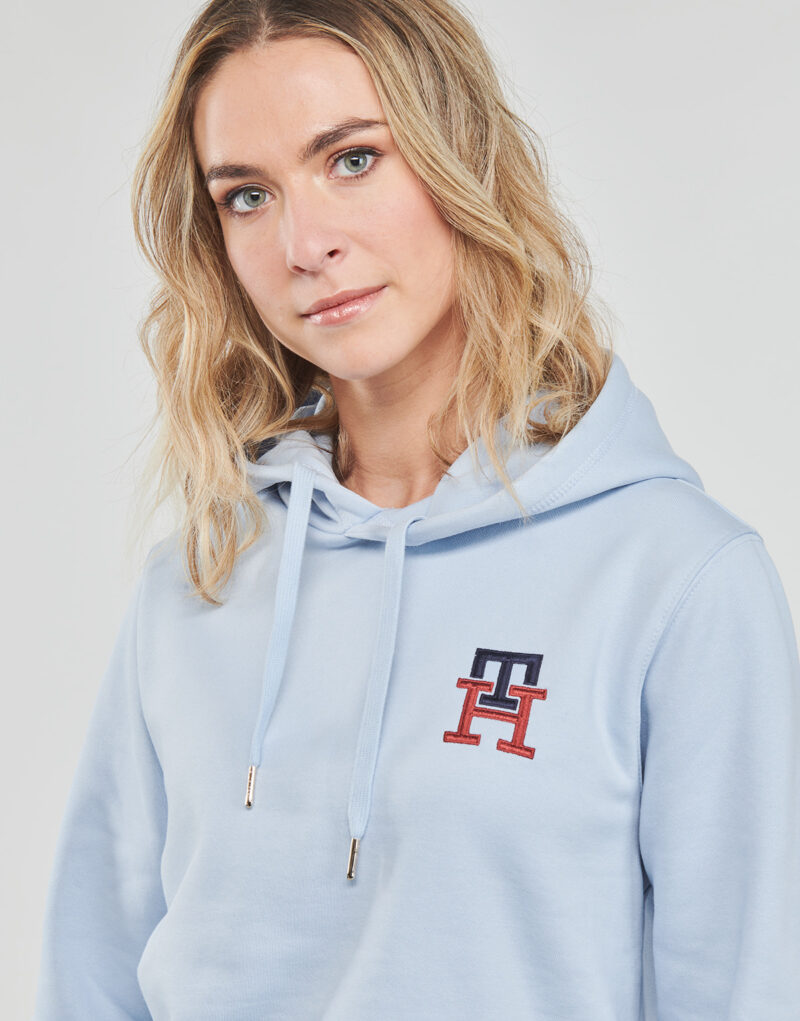 Felpe con cappuccio Tommy Hilfiger REG MONOGRAM EMB HOODIE Blu Felpe con cappuccio Donna - 5
