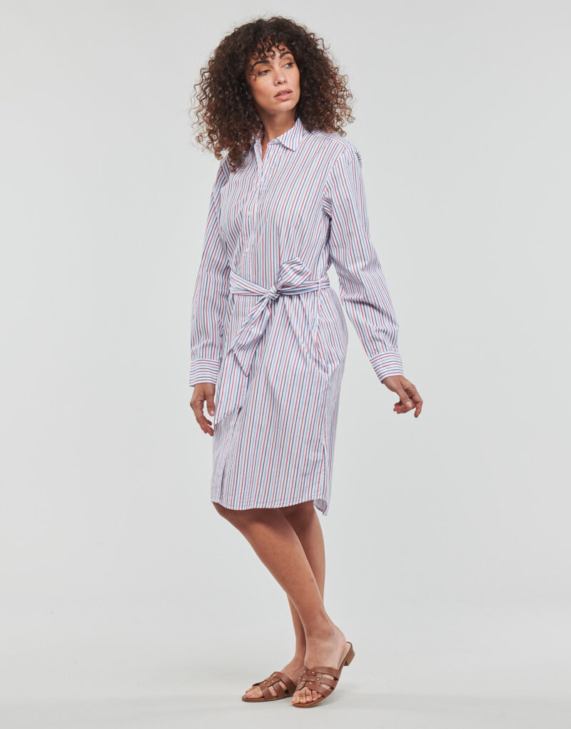 Abito corto Tommy Hilfiger ORG CO GBL STP KNEE SHIRT DRESS Bianco Abiti corti Donna - 3