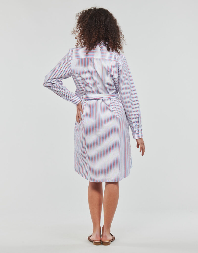 Abito corto Tommy Hilfiger ORG CO GBL STP KNEE SHIRT DRESS Bianco Abiti corti Donna - 4