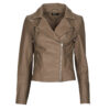 Giacca in pelle Only ONLGEMMA FAUX LEATHER BIKER Marrone Giacche in pelle Donna