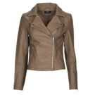 Leather jacketelle Only ONLGEMMA FAUX LEATHER BIKER Brown Jackets in pelle Donna - 1