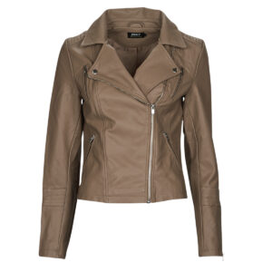 Giacca in pelle  Only  ONLGEMMA FAUX LEATHER BIKER  Marrone -   Giacche in pelle Donna