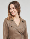 Leather jacketelle Only ONLGEMMA FAUX LEATHER BIKER Brown Jackets in pelle Donna - 5